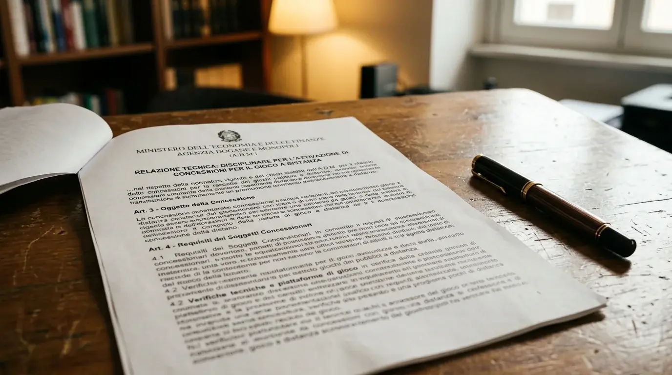 Documento ufficiale ADM con disposizioni sulla tassazione GGR delle concessioni gioco a distanza sulla scrivania